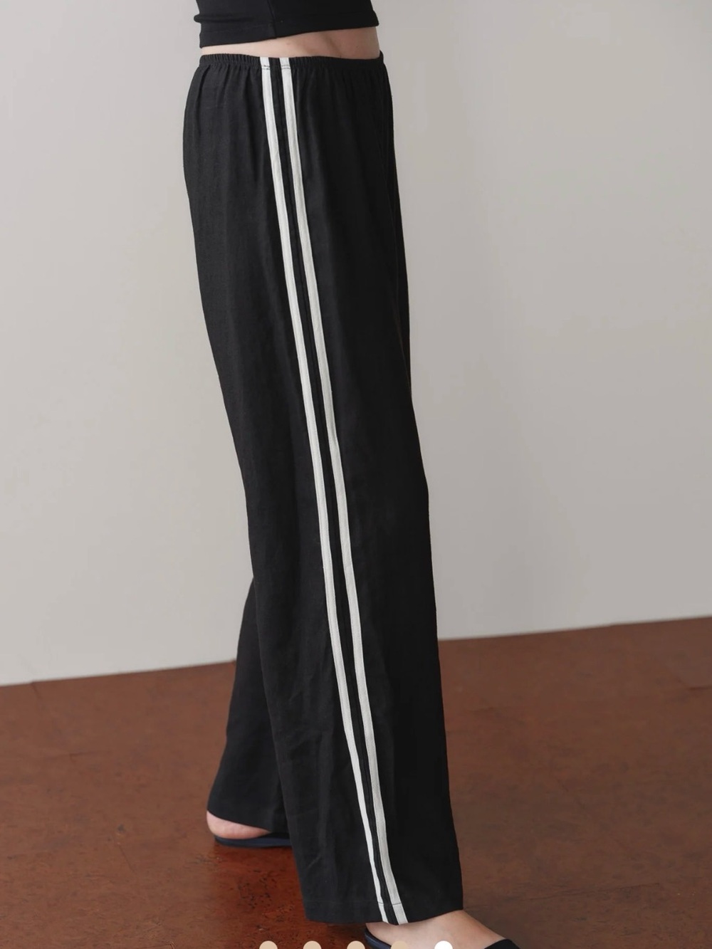 DONNI. Linen crop striped pants, size M